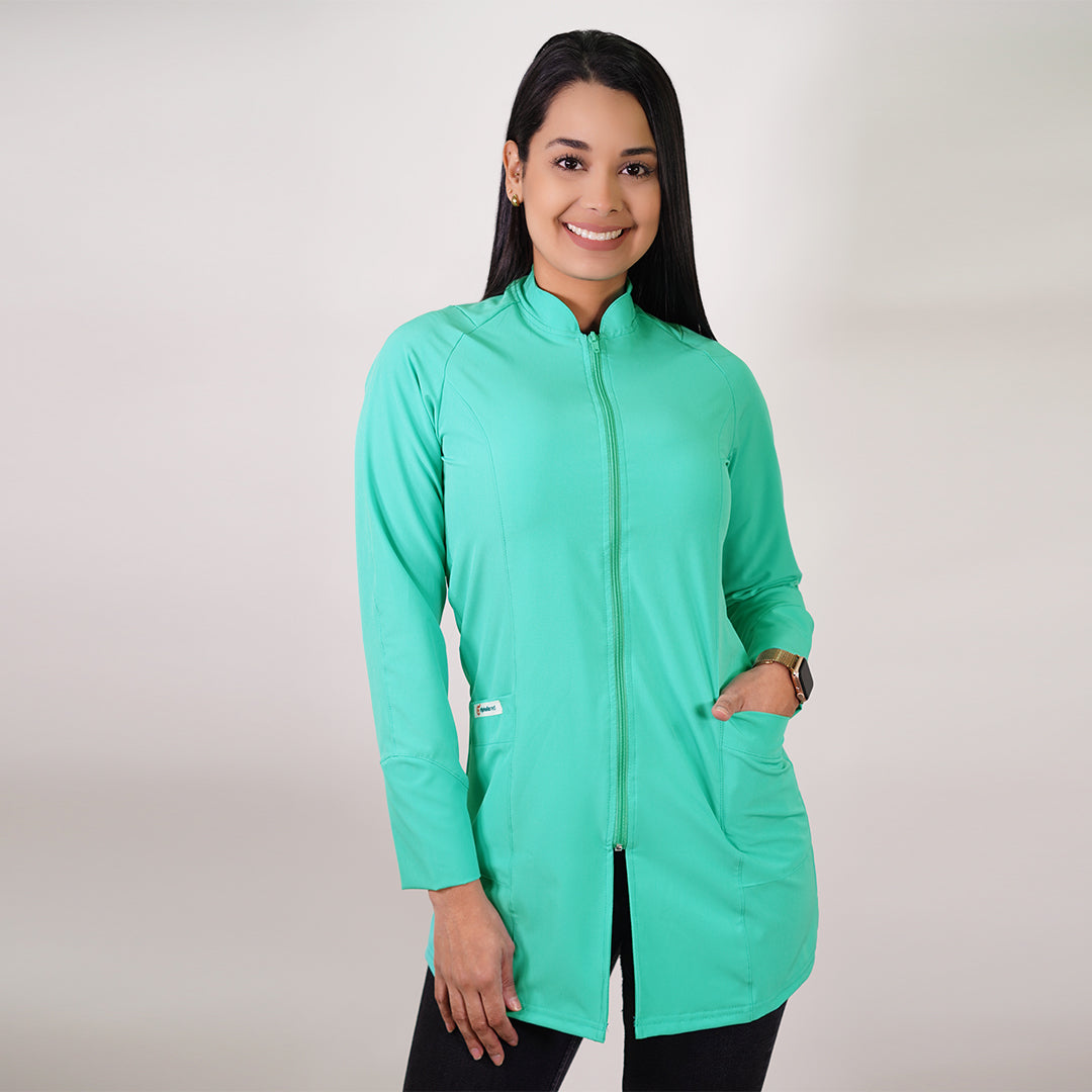 Bata Clínica Mujer Antifluido Ripholia BC-17 — Verde pastel