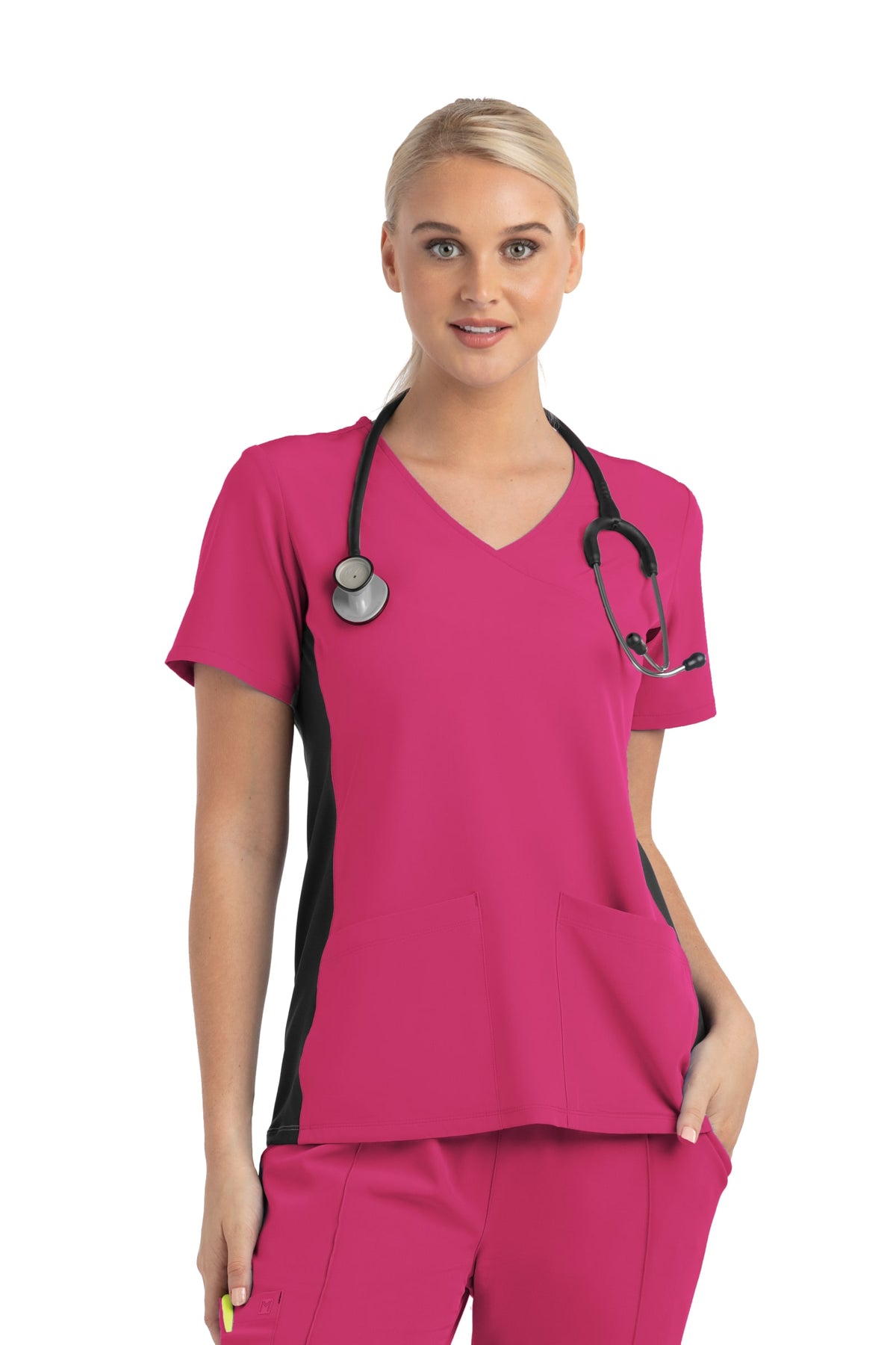 Top Clínico Mujer Maevn Matrix Impulse 4520 — Cruzado, 2 bolsillos