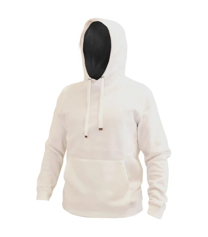 POLERON HOODIE CANGURO M/L UNISEX BLANCO