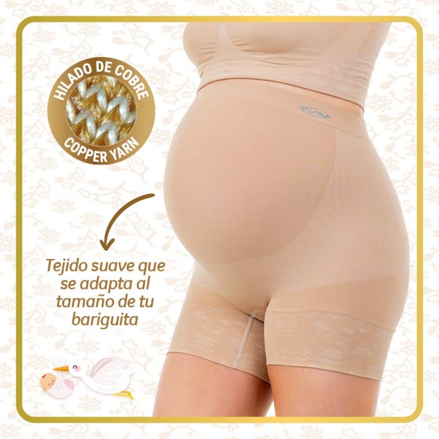 SHORT MATERNO CON HILADO DE COBRE