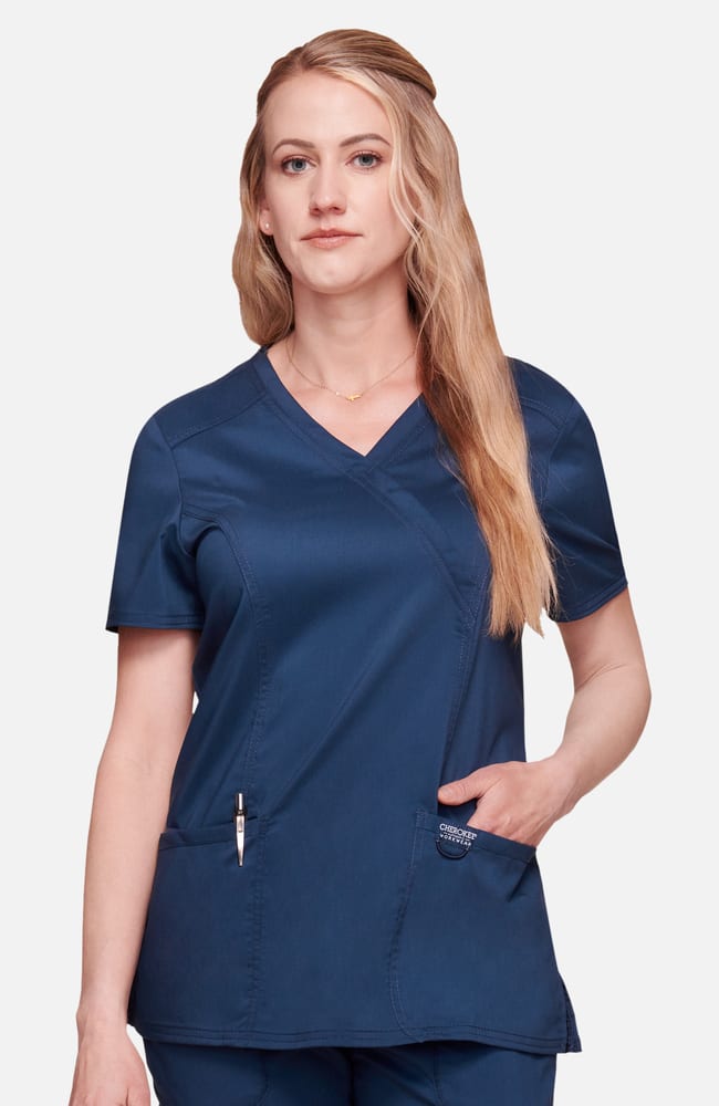 Top Clínico Mujer Revolution WW610 — Cherokee — Azul marino