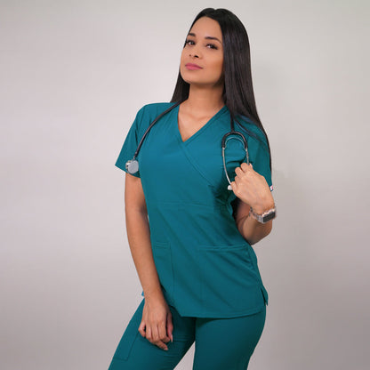 Delantal Clínico Mujer Antifluido Ripholia Teal