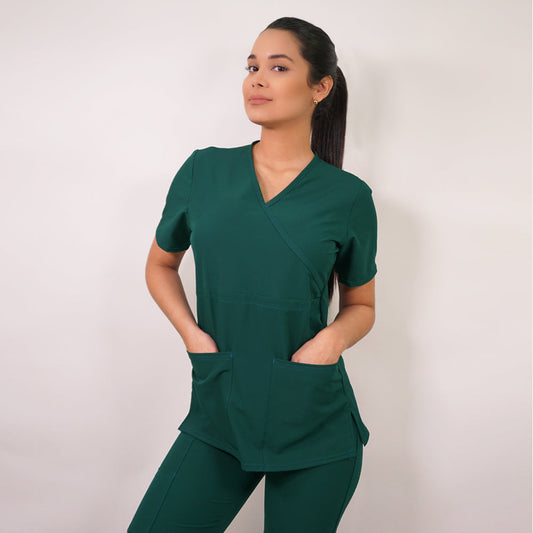 Delantal Clínico Mujer Antifluido Ripholia 2451 Verde Botella