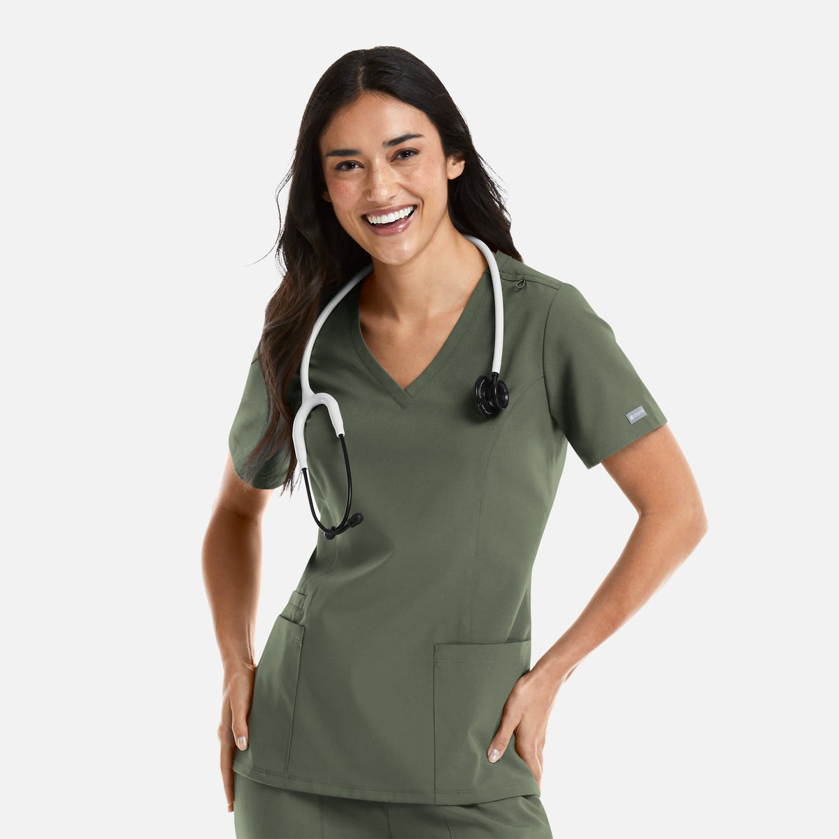 Top Clínico Mujer Momentum 5001 — Maevn — Oliva