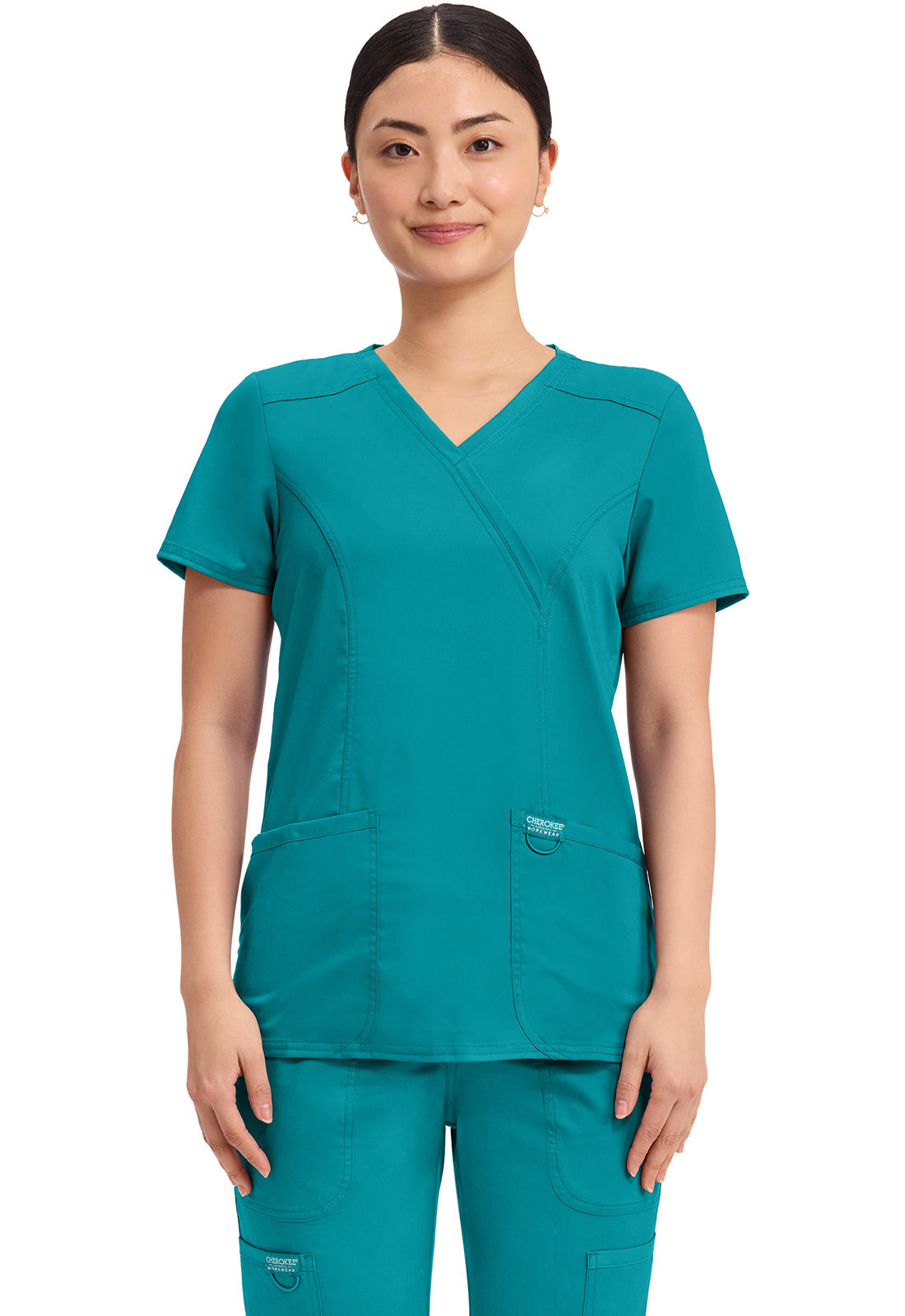 Top Clínico Mujer Revolution WW610 — Verde azulado