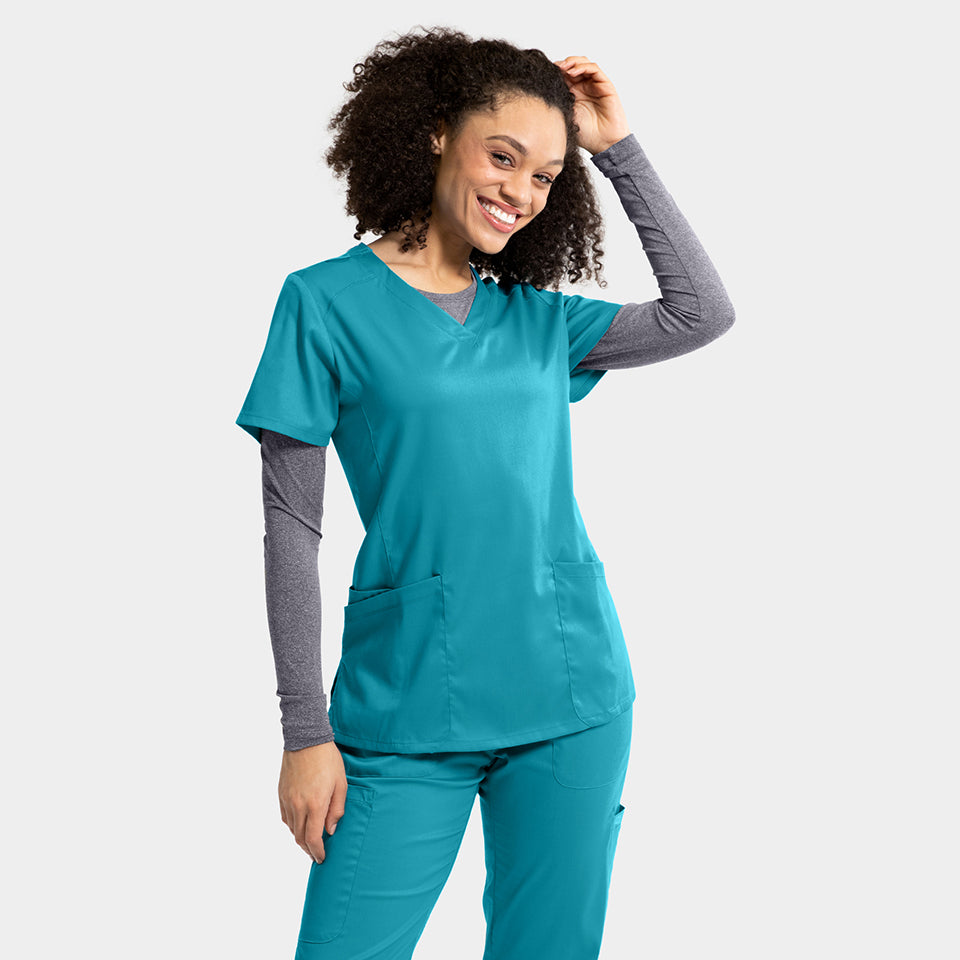 Top Clínico Mujer IRG 2801 — Verde azulado