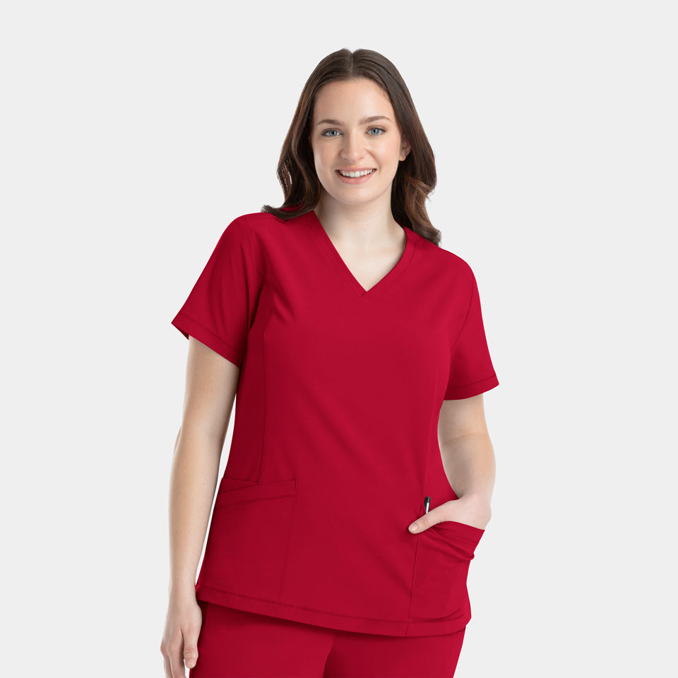 Top clínico mujer Epic 4801 IRG Scrubs en color rojo