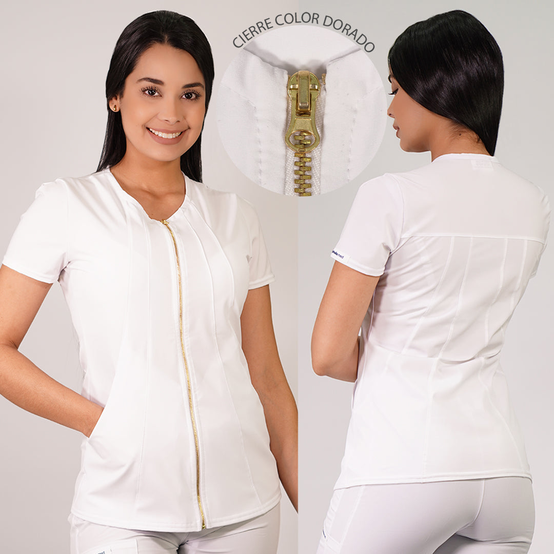 Delantal Clínico Lirio Blanco — Ripholia