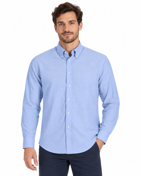 CAMISA MTX M/L 50-50 — Celeste