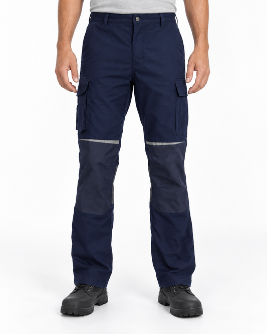 Pantalón Cargo Alta Resistencia Ripstop Spandex Azul marino — VMODEL