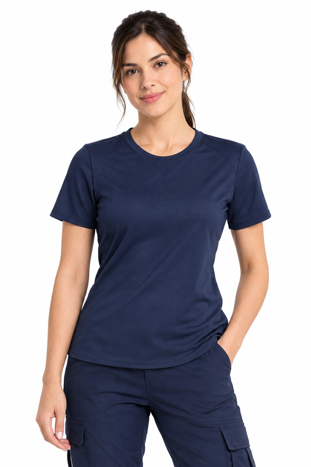 POLERA MUJER DRY FRESH M/C — Azul marino