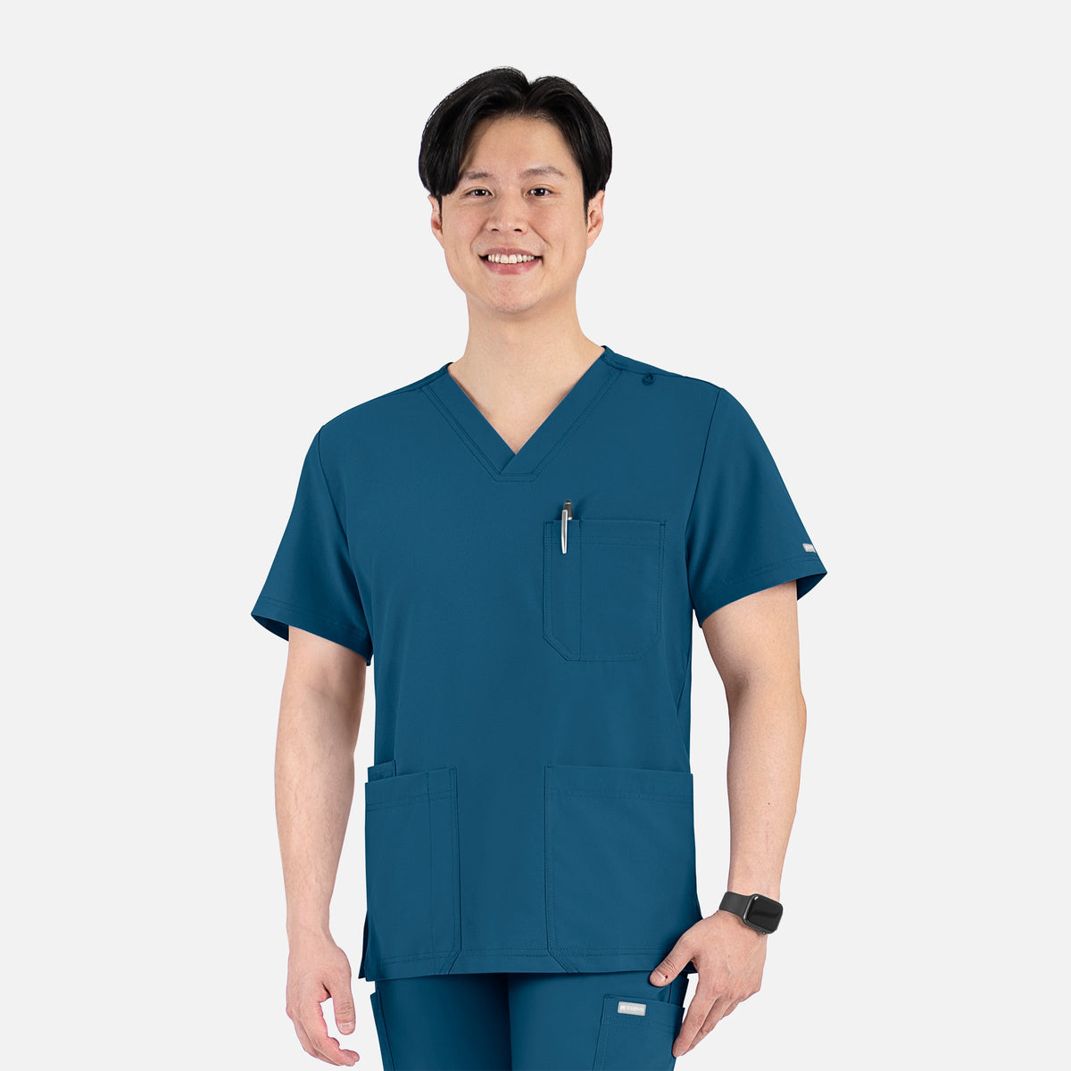 Top Clínico Hombre Momentum 5802 — Azul caribe — imagen oficial