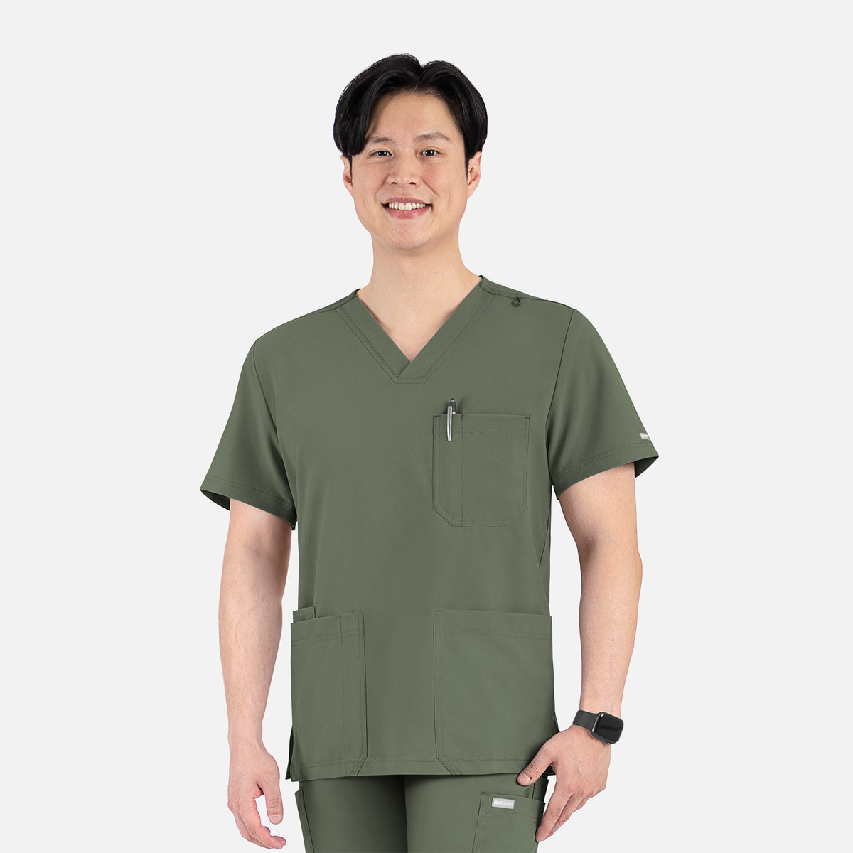 Top Clínico Hombre Momentum 5802 — Oliva — imagen oficial