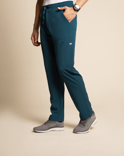 Pantalón Clínico Hombre Comfort HP-02 — Azul caribe — imagen principal oficial