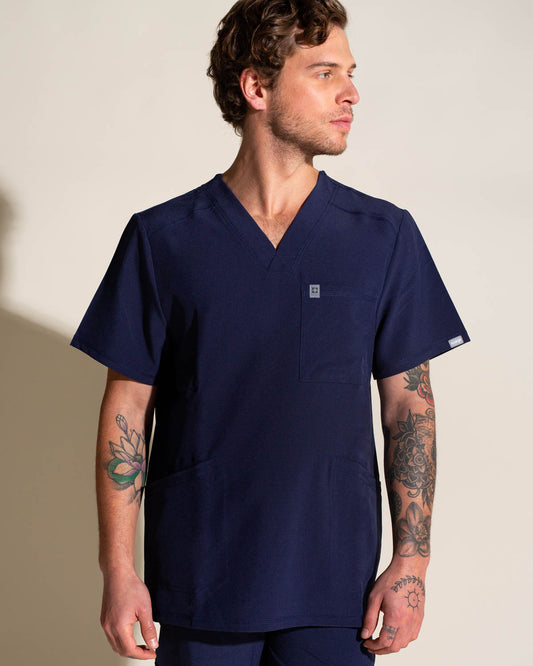 Top Clínico Hombre Sport Stretch HT-S03 — Azul marino — imagen oficial
