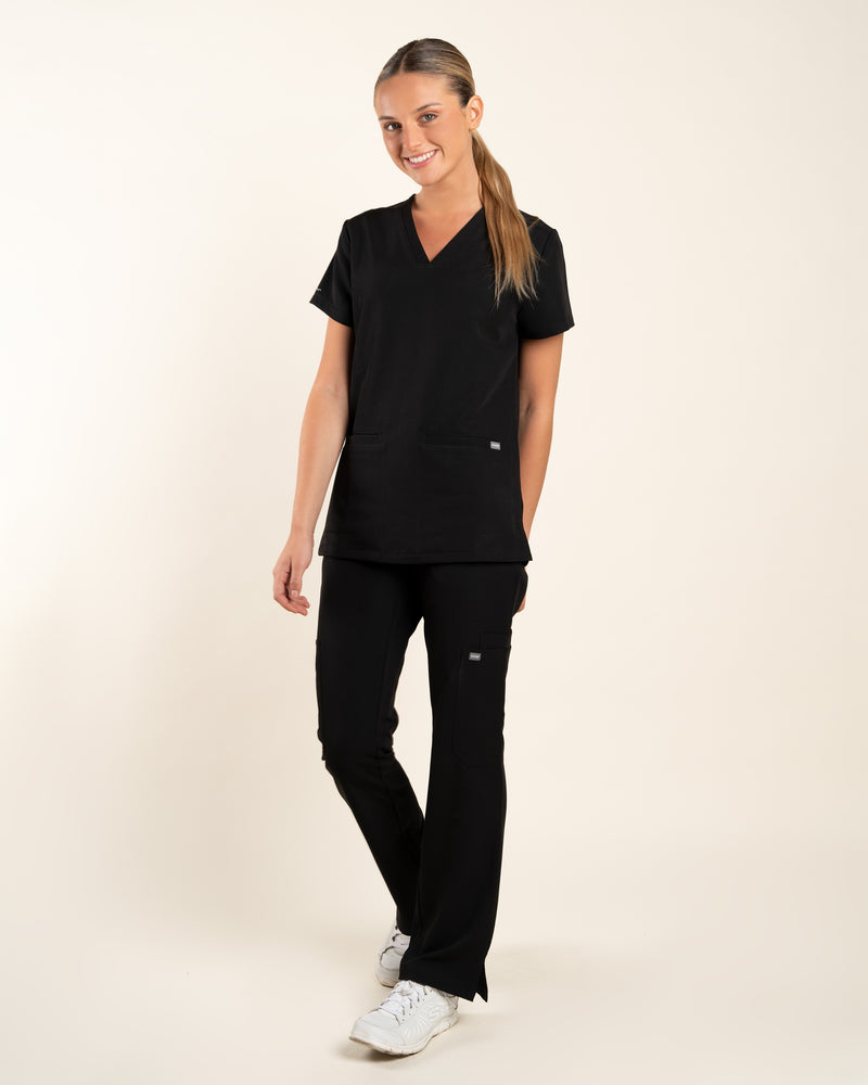 Top Clínico Mujer Aqua MT-29 — Scorpi — Negro