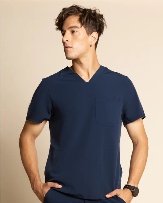 Top Clínico Hombre Comfort HT-02 — Scorpi — Azul marino