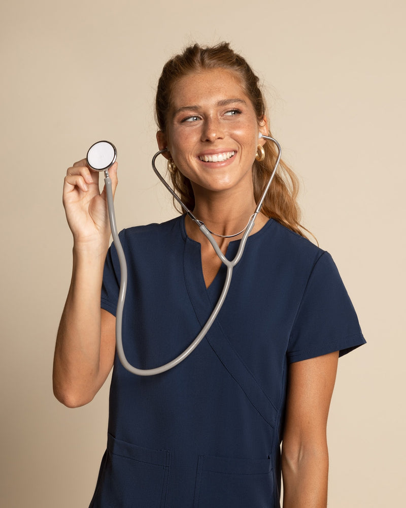 Top Clínico Mujer Comfort MT-02 — Scorpi — Azul marino