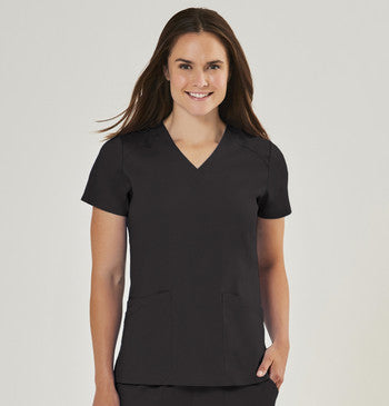 Top Clínico Mujer IRG 2801 — Negro — Vista frontal