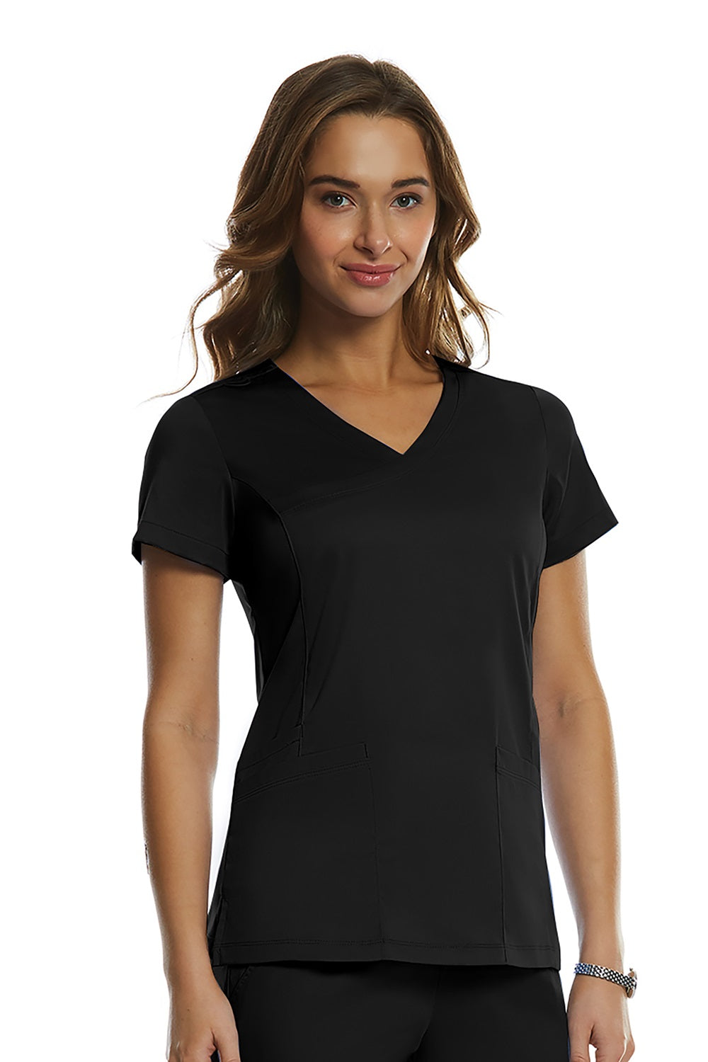 Top Clínico Mujer IRG 2803 — Negro — Vista frontal