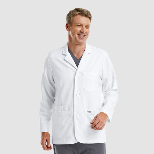 Delantal Clínico Hombre Maevn Momentum 5873 — Blanco — Vista frontal
