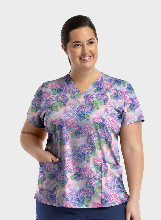 Top Clínico Estampado Mujer Maevn 9810 SWHY — Sweet Hydrangeas