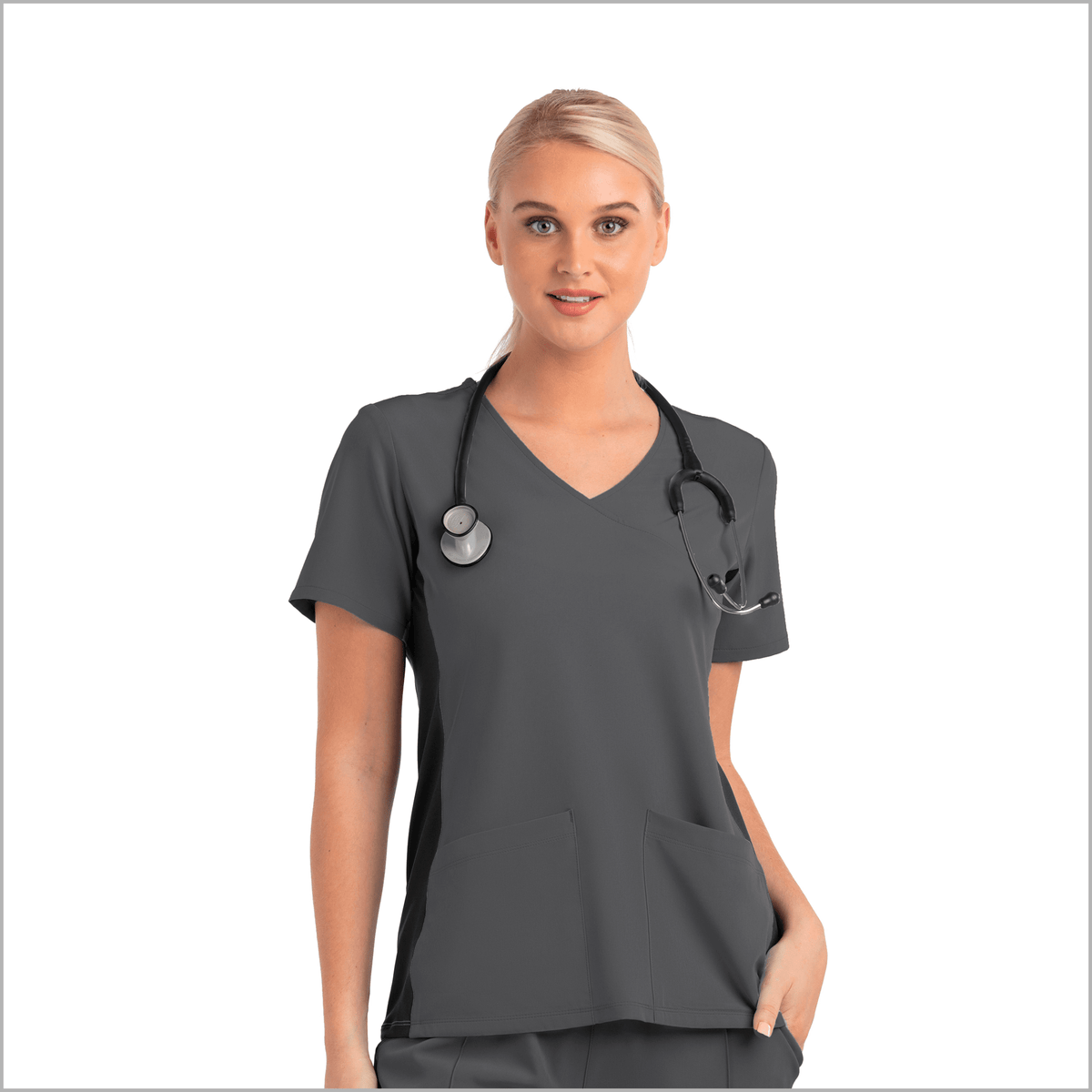 Top Clínico Mujer Maevn Matrix Impulse 4520 — Cruzado, 2 bolsillos