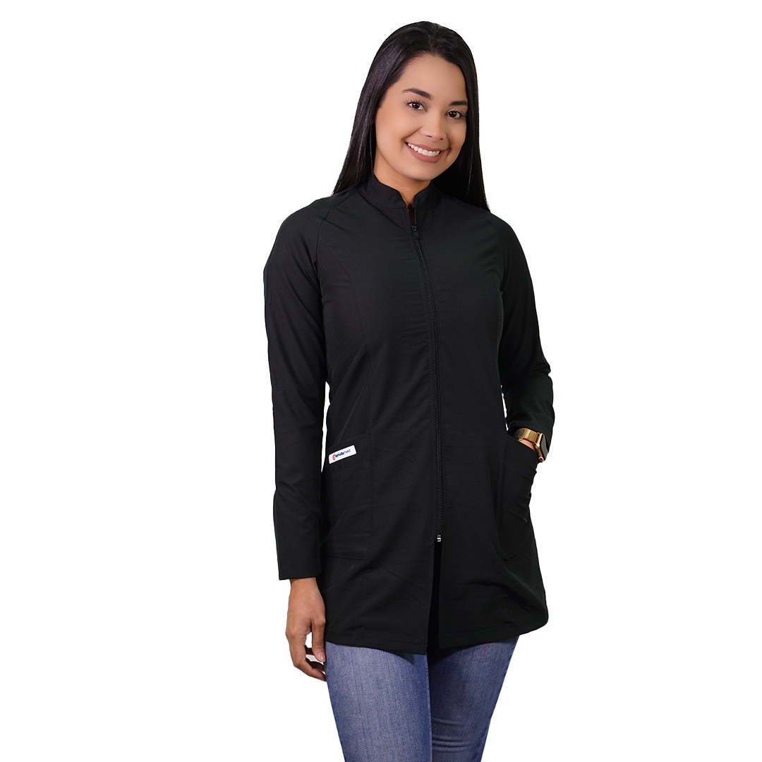 Bata Clínica Mujer Antifluido Ripholia Negro