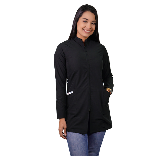 Bata Clínica Mujer Antifluido Ripholia Negro