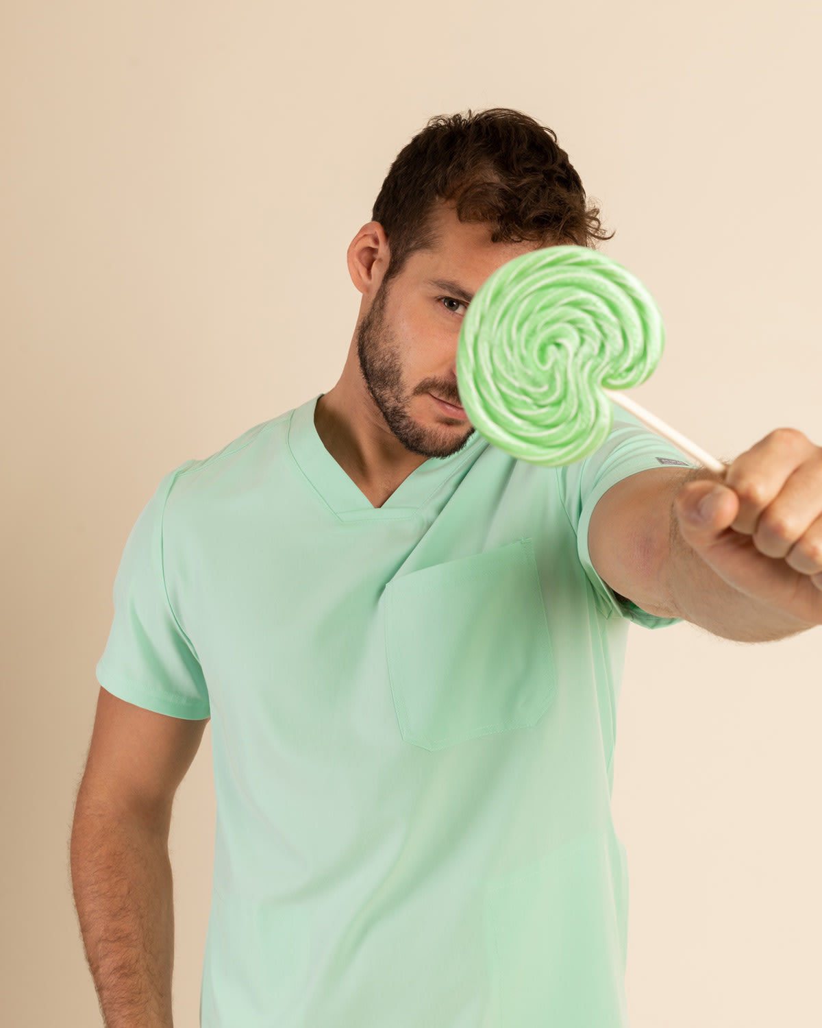 Top clínico hombre Scorpi Comfort HT-02 Menta