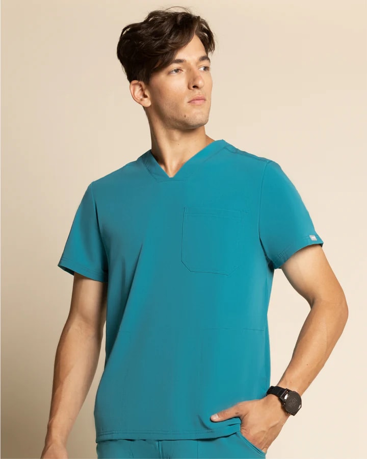 Top clínico hombre Scorpi Comfort HT-02 Teal
