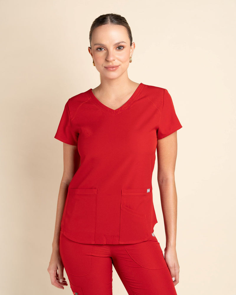 Top Clínico Mujer Wonder MT-12 — Scorpi — Rojo